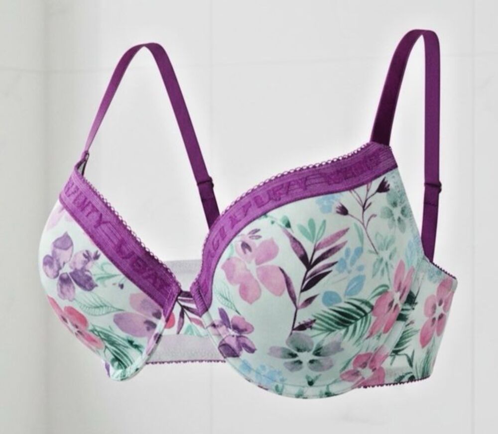 Fendy Savage NEW! floral underwire adjustable strap padded bra 36DD floral